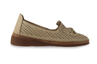 Skórzane półbuty damskie Comfortabel 830046-08 beż