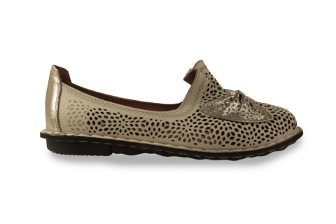 Skórzane półbuty damskie Comfortabel 830047-08 beż