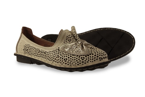 Skórzane półbuty damskie Comfortabel 830047-08 beż