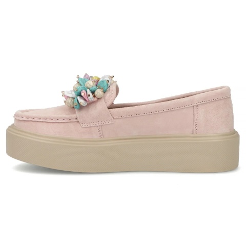 Skórzane półbuty damskie Filippo DP6765/26 PI róż