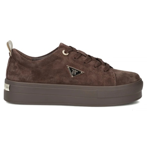 Skórzane półbuty damskie na platformie Filippo DP3533/26 D BR brąz