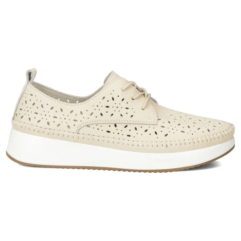 Skórzane półbuty damskie na platformie Filippo DP7574/26 BE beż