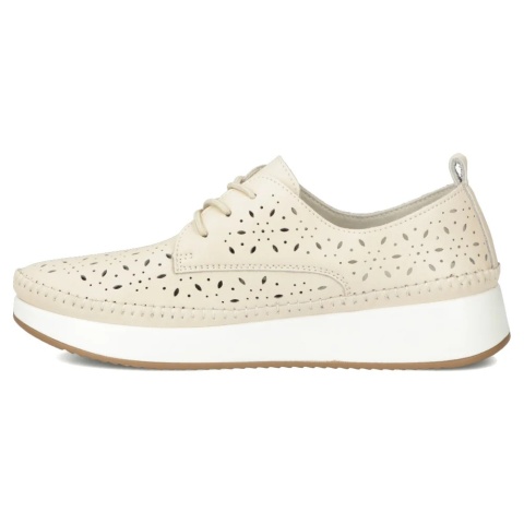 Skórzane półbuty damskie na platformie Filippo DP7574/26 BE beż