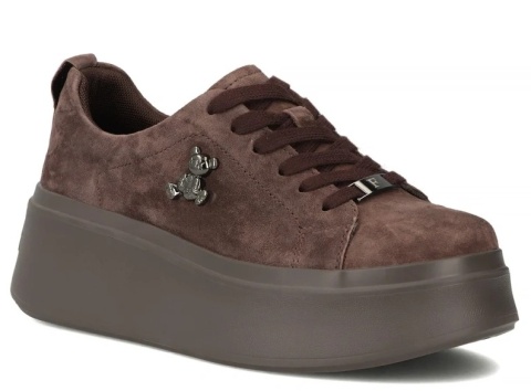 Skórzane sneakersy damskie Filippo DP6246/26 D Br brąz