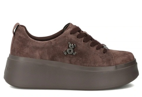 Skórzane sneakersy damskie Filippo DP6246/26 D Br brąz