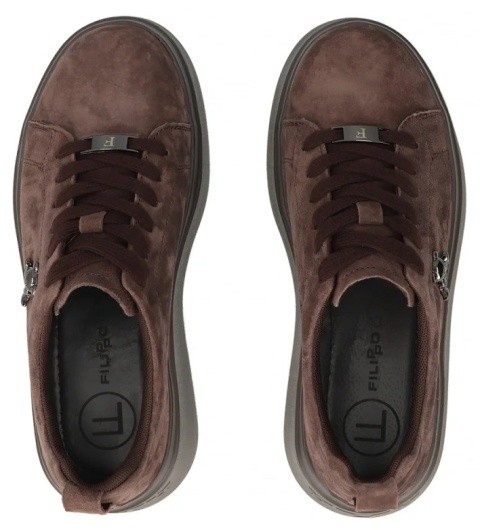 Skórzane sneakersy damskie Filippo DP6246/26 D Br brąz