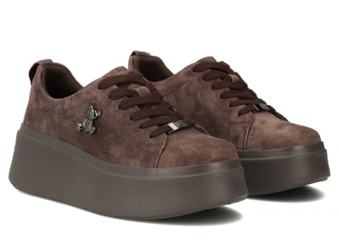 Skórzane sneakersy damskie Filippo DP6246/26 D Br brąz