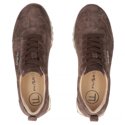 Skórzane sneakersy damskie Filippo DP7557/26 D BR brąz