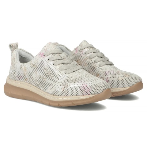 Skórzane sneakersy damskie Filippo DP7573/26 GR szary