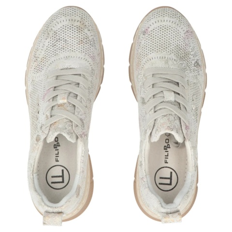 Skórzane sneakersy damskie Filippo DP7573/26 GR szary