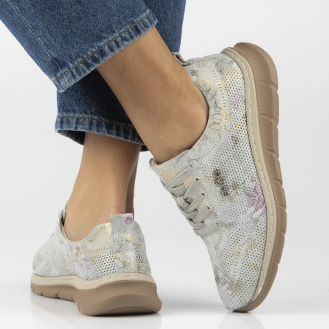 Skórzane sneakersy damskie Filippo DP7573/26 GR szary