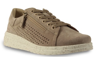 Skórzane sneakersy damskie na platformie Evento 26PB17-04 pudrowy