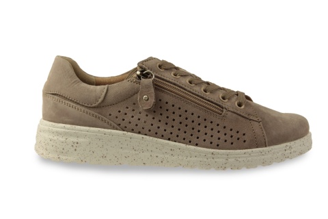 Skórzane sneakersy damskie na platformie Evento 26PB17-04 pudrowy