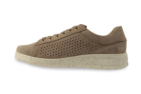 Skórzane sneakersy damskie na platformie Evento 26PB17-04 pudrowy