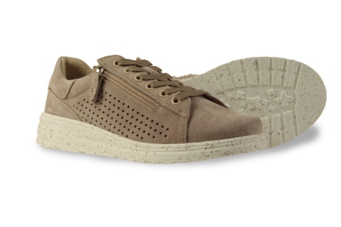 Skórzane sneakersy damskie na platformie Evento 26PB17-04 pudrowy