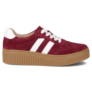Skórzane sneakersy damskie na platformie Filippo DP6776/26 BG bordo