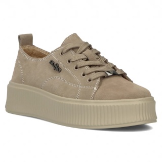 Skórzane sneakersy damskie na platformie Filippo DP6122/26 TP beż
