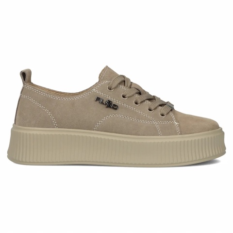 Skórzane sneakersy damskie na platformie Filippo DP6122/26 TP beż