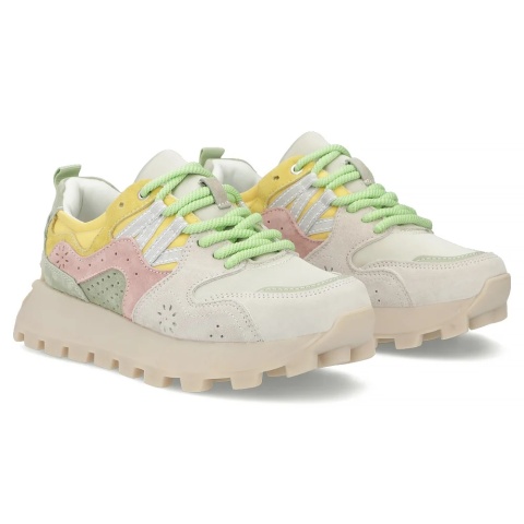 Skórzane sneakersy damskie na platformie Filippo DP7560/26 GR PI szary