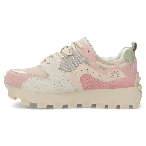 Skórzane sneakersy damskie na platformie Filippo DP7560/26 PI róż