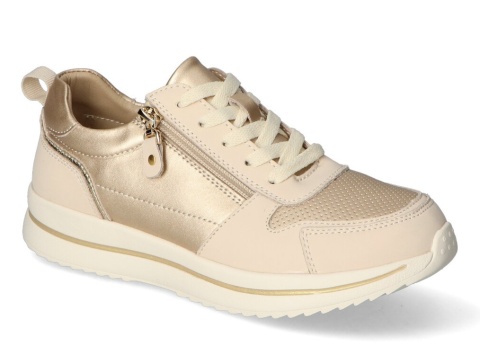 Skórzane sneakersy damskie na platformie Evento 26SP17-9784 beż