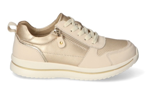 Skórzane sneakersy damskie na platformie Evento 26SP17-9784 beż