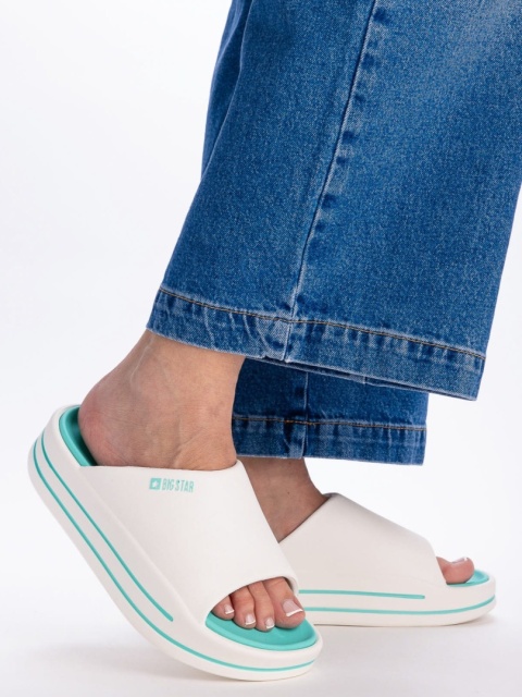 Klapki damskie na platformie Big Star NN274A038 biały