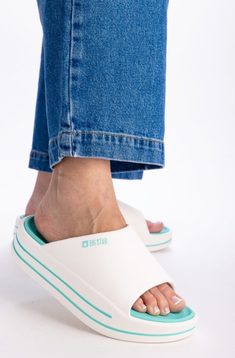 Klapki damskie na platformie Big Star NN274A038 biały