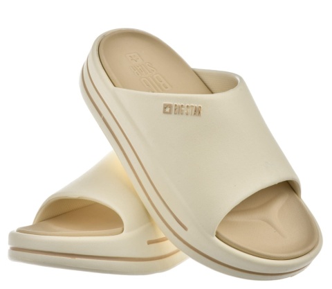 Klapki damskie na platformie Big Star NN274A034 beż