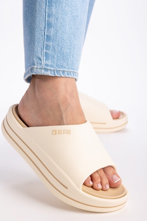 Klapki damskie na platformie Big Star NN274A034 beż