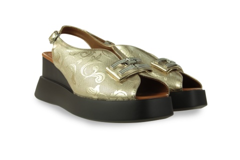 Sandały na platformie M. Daszyński SA209-7 złoty