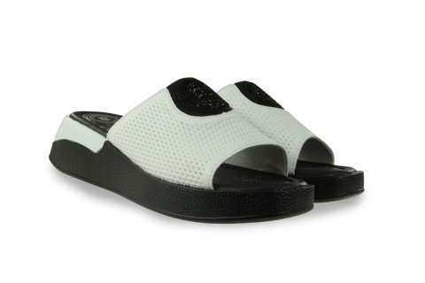 Skórzane klapki 25SD18-8479 biały