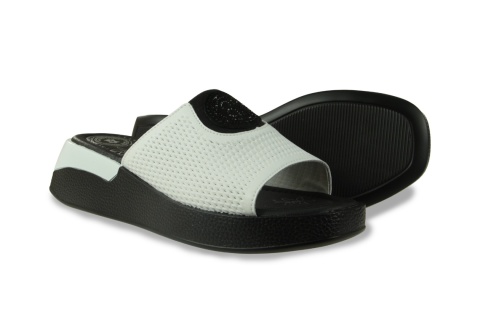 Skórzane klapki 25SD18-8479 biały
