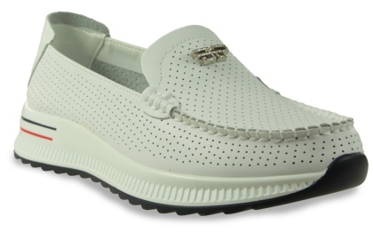 Skórzane mokasyny 26PB32-9793 biały