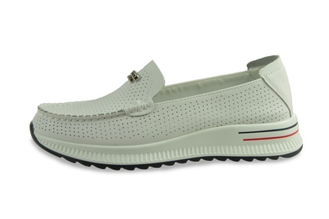 Skórzane mokasyny 26PB32-9793 biały