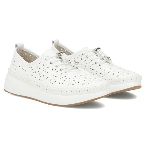 Skórzane obuwie damskie Filippo DP7535/26 WH biały