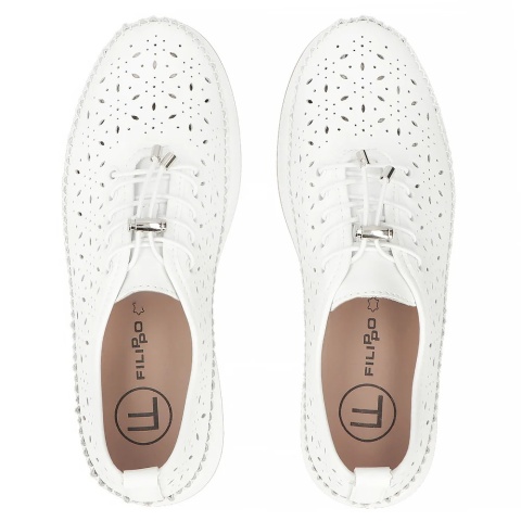 Skórzane obuwie damskie Filippo DP7535/26 WH biały