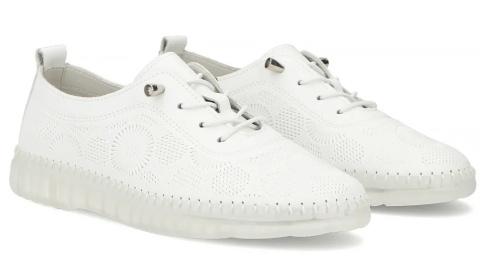 Skórzane obuwie damskie Filippo DP7810/26 WH biały