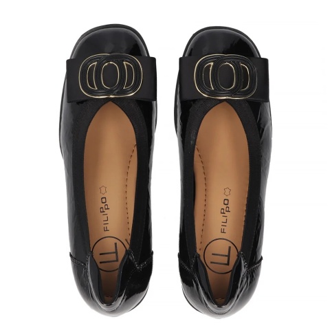 Skórzane półbuty Filippo DP6960/26 BK czarny