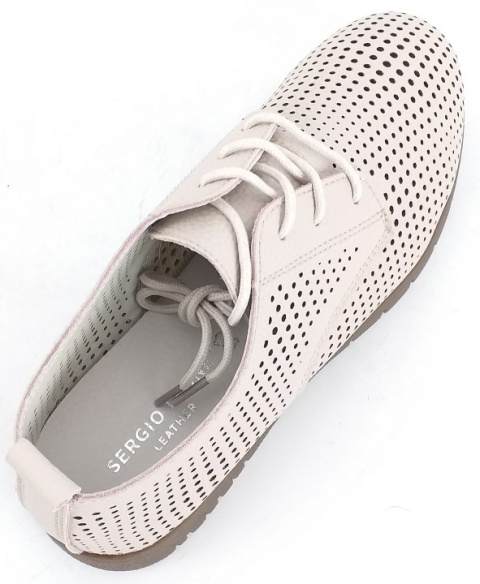 Skórzane półbuty Sergio Leone SP-005 szary