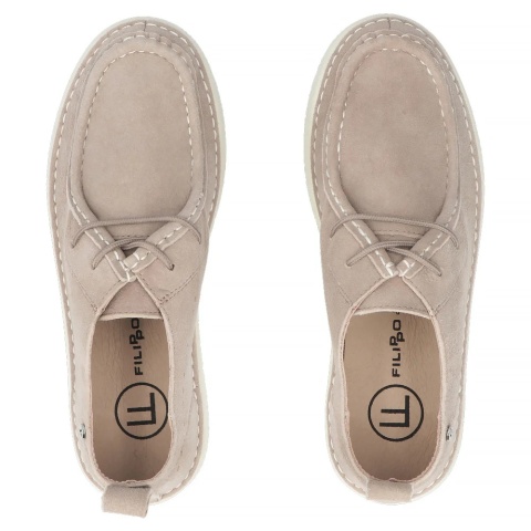 Skórzane półbuty damskie Filippo DP7604/26 BE beż
