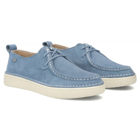 Skórzane półbuty damskie Filippo DP7604/26 BL niebieskie
