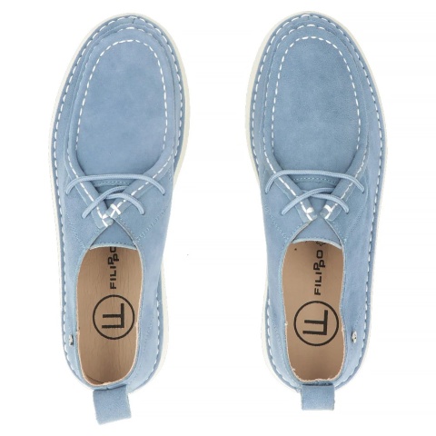 Skórzane półbuty damskie Filippo DP7604/26 BL niebieskie