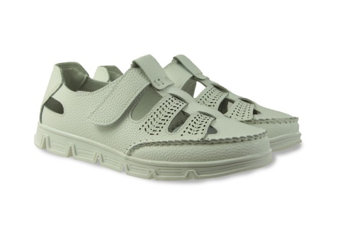 Skórzane półbuty damskie ażurowe Sergio leone SP004 biały