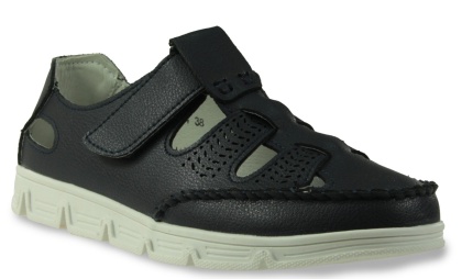 Skórzane półbuty damskie ażurowe Sergio leone SP004 granat