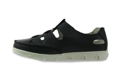 Skórzane półbuty damskie ażurowe Sergio leone SP004 granat