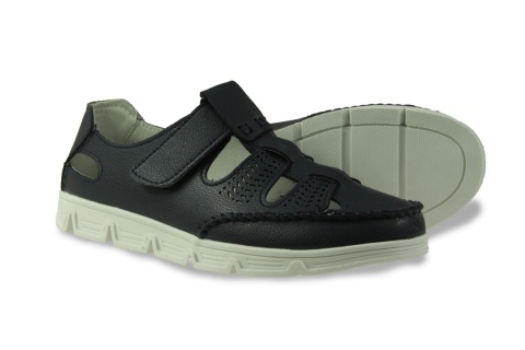 Skórzane półbuty damskie ażurowe Sergio leone SP004 granat