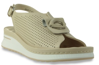 Skórzane sandały na platformie Evento 26SD17-9759 beż