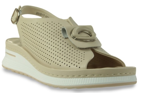 Skórzane sandały na platformie Evento 26SD17-9759 beż