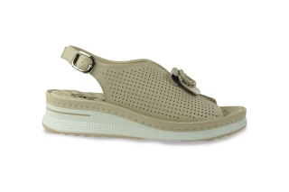 Skórzane sandały na platformie Evento 26SD17-9759 beż